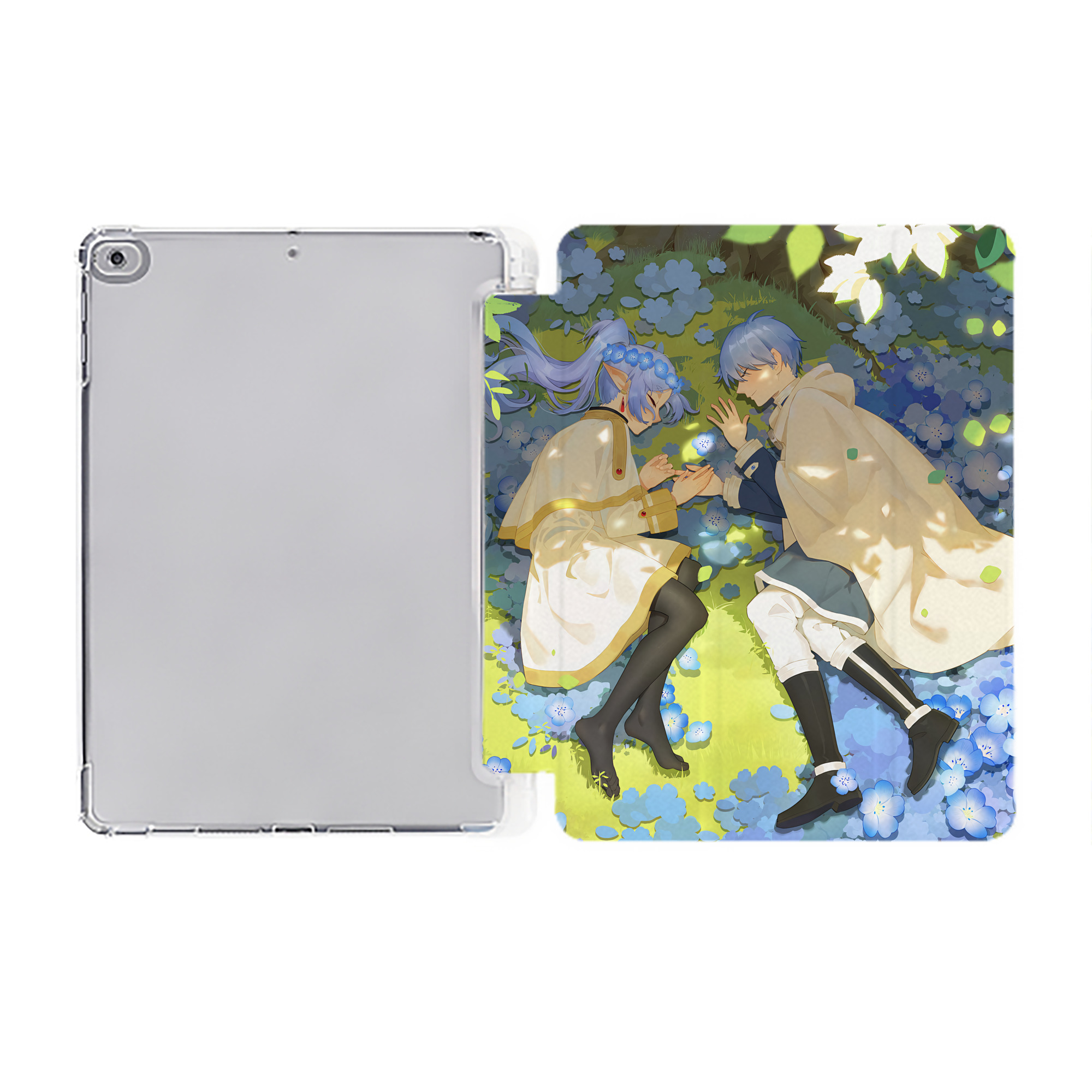 （画像用） 葬送のフリーレン Frieren IPad ケース ペン収納付き 三つ折りスタンド PUレザー×シリコン 対応機種9.5/10.5/10.9インチ